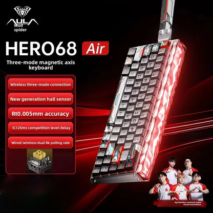 AULA HERO68 Air Wireless Magnetic Gaming Keyboard — 3-Mode, Hot-Swap, 8KHz, 0.005mm Rapid Trigger