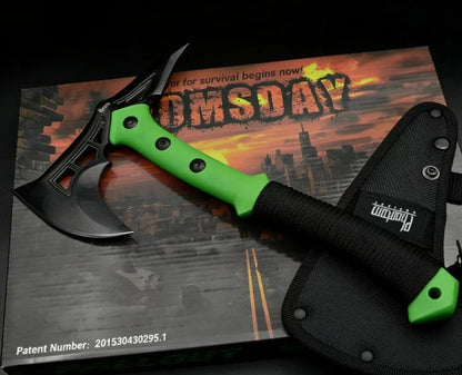 Double-Bit Emergency Hatchet — Titanium Alloy Steel, Insulated Handle, 32cm, 830g, Car & Camp Ready