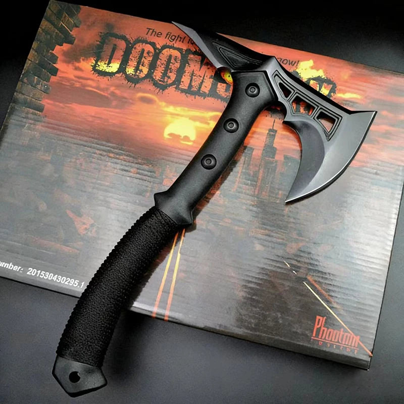 Double-Bit Emergency Hatchet — Titanium Alloy Steel, Insulated Handle, 32cm, 830g, Car & Camp Ready