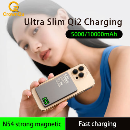 3-in-1 Magnetic Wireless Power Bank — Qi2.1, 15W, LCD Display, 5000 or 10000mAh, iPhone & Apple Watch