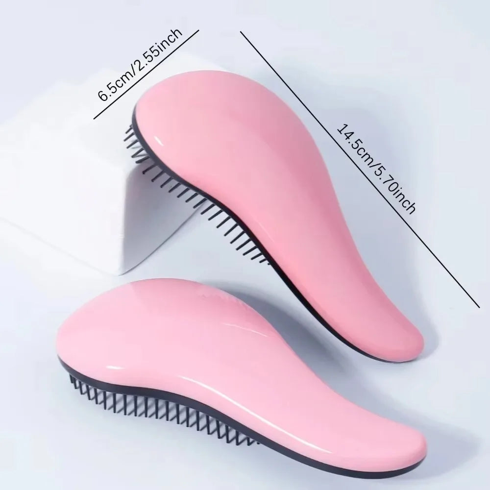 Loop Bristle Detangling Hair Brush — Anti-Static, Wet & Curly Hair, Wigs & Real Hair, 3 Colors