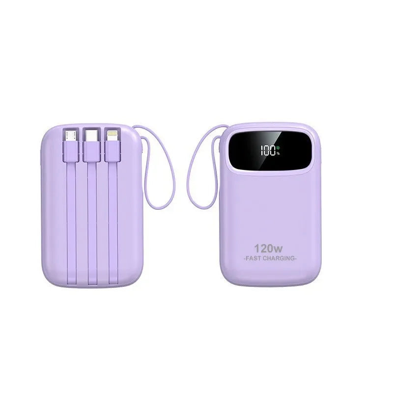 120W Fast Charging Power Bank — 10000 or 20000mAh, Digital Display, Cable Included, CE/UL Certified