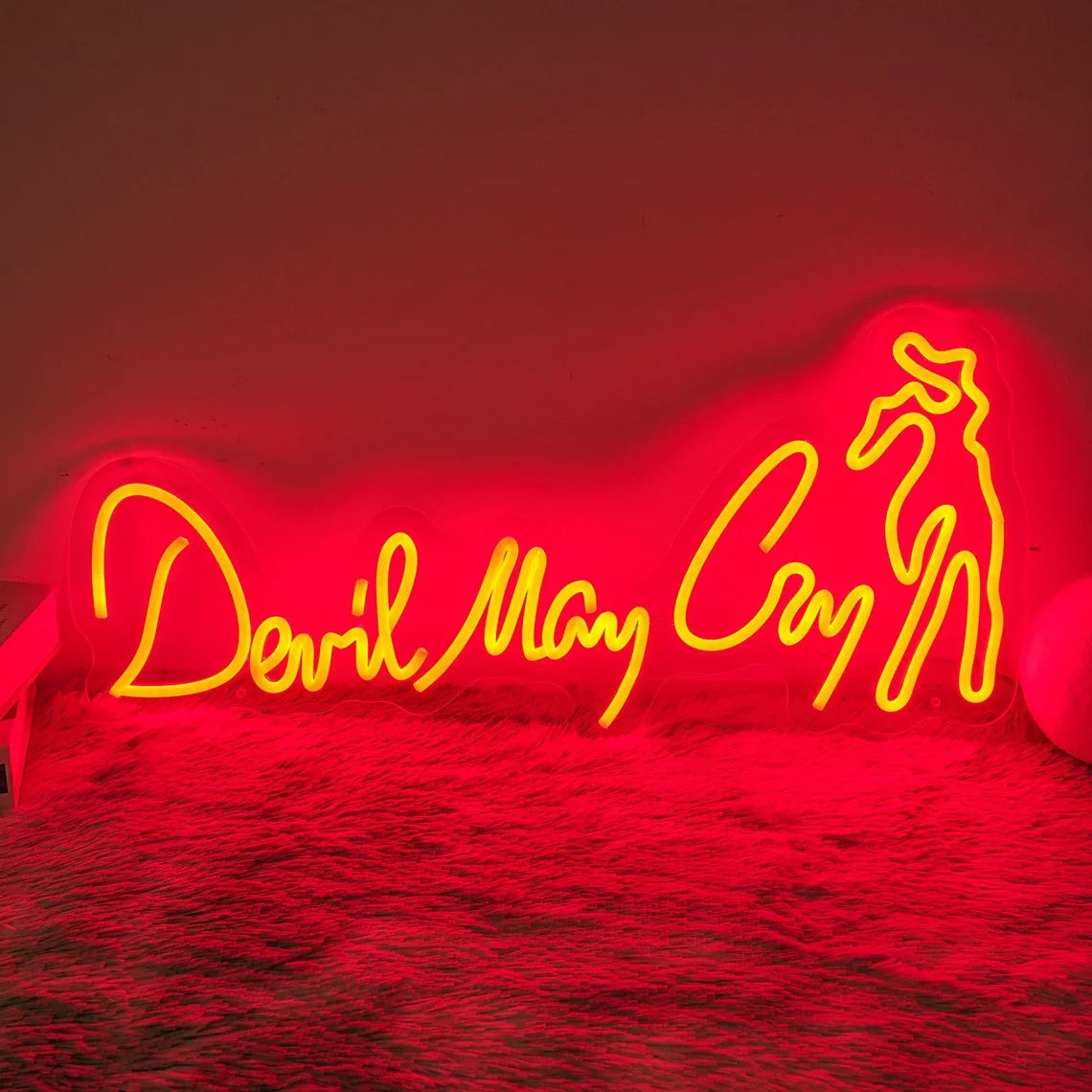 Demon Hunter LED Neon Sign — 20 Inch, Acrylic, Game Room & Bedroom Wall Decor, Gamer Gift