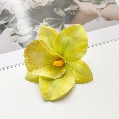 Artificial Magnolia Flower Hair Clip — Hawaiian Boho Style, Plastic Barrette, 12cm, 8 Colors