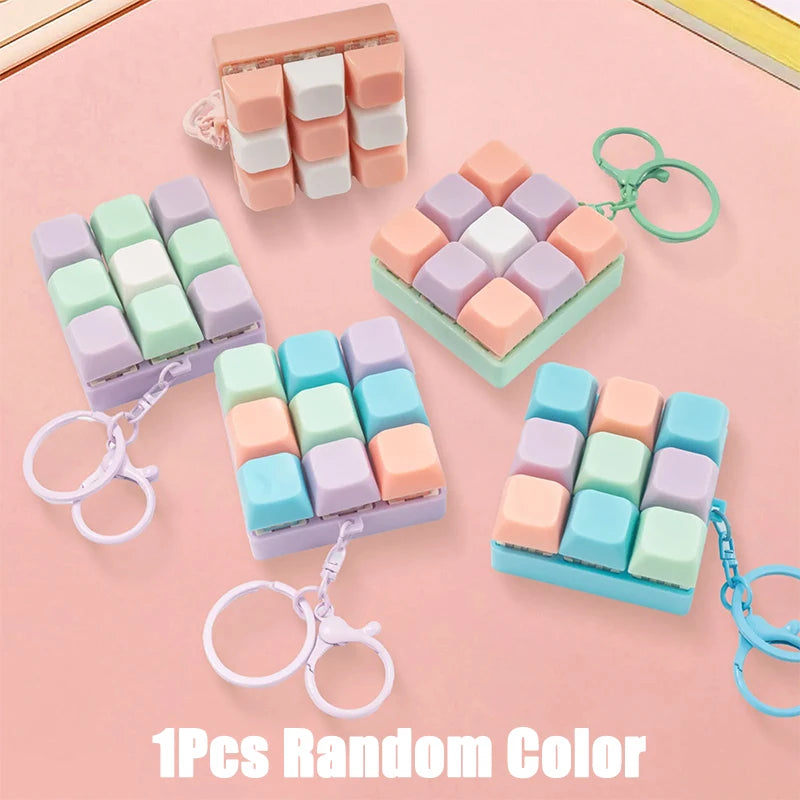 Mini Keyboard Fidget Keychain — 9-Key Clicky Stress Relief Toy for Adults & Teens