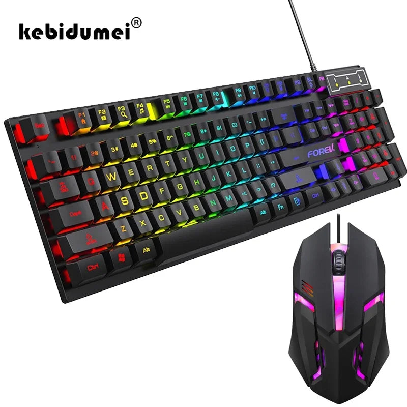 Mechanical Keyboard & Mouse Combo – Backlit, Waterproof & RGB