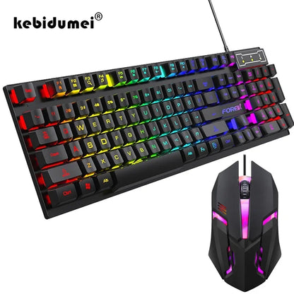 Mechanical Keyboard & Mouse Combo – Backlit, Waterproof & RGB