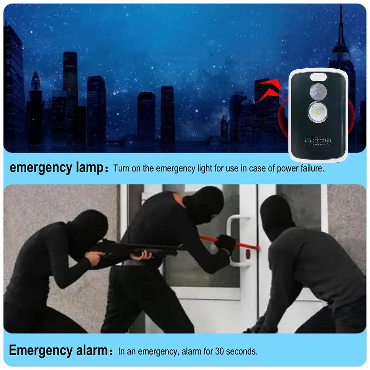 125dB PIR Motion Sensor Alarm — 3 Modes, 3–5m Range, Camping & Home Perimeter Security, 3-Year Standby