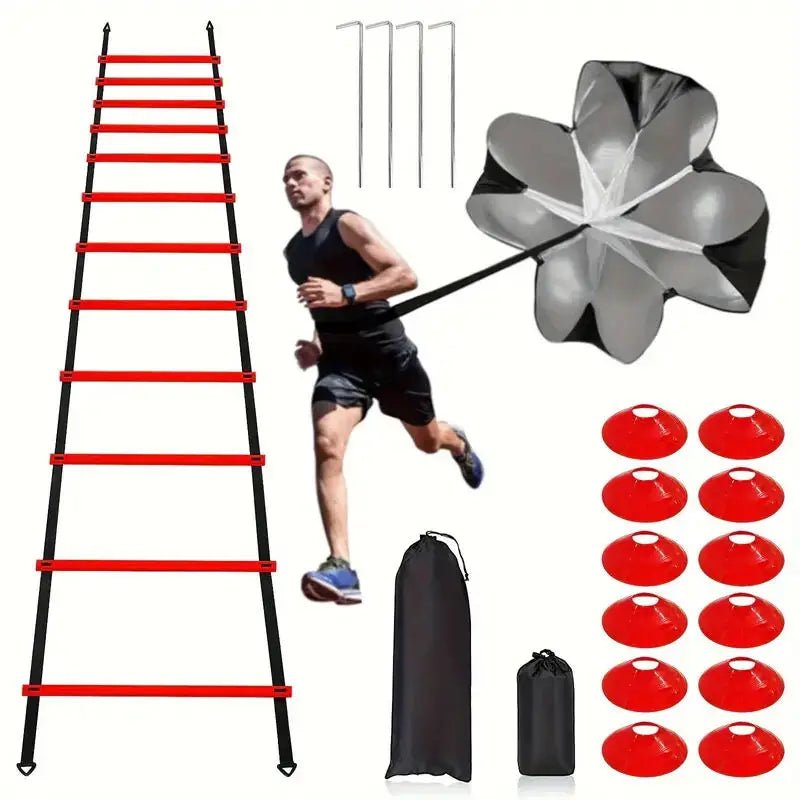 Speed Resistance Parachute Training Kit — Football & Soccer Fitness, PE + Nylon, Outdoor Sprint Training