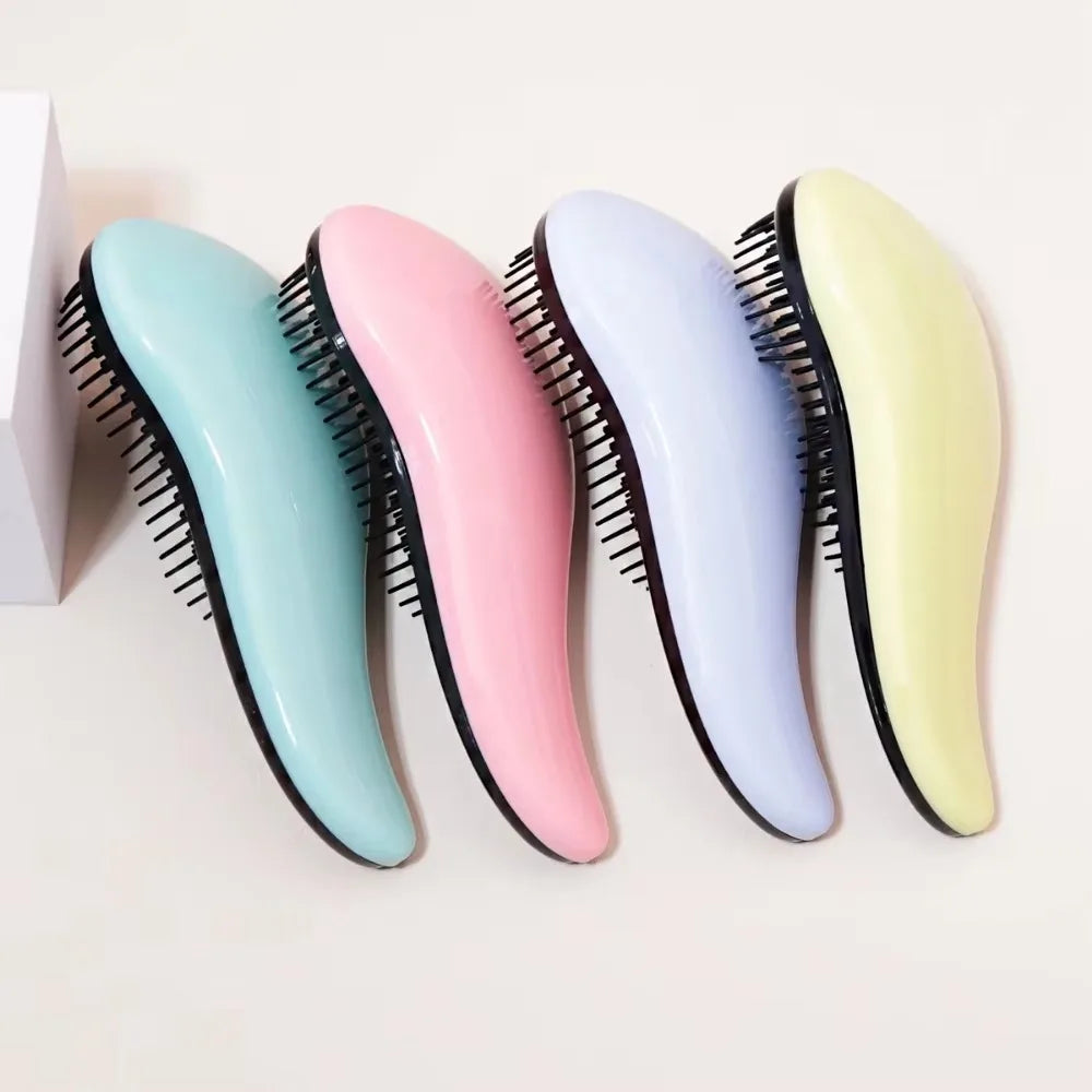 Loop Bristle Detangling Hair Brush — Anti-Static, Wet & Curly Hair, Wigs & Real Hair, 3 Colors