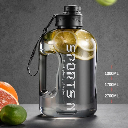 Large Capacity Water Bottle — 1.7L or 2.7L, BPA-Free Tritan, Gym, Hiking & Travel