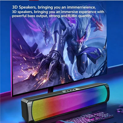 Q4 RGB Bluetooth Soundbar Speaker — 15W, Bass Boost, 5 Sound Modes, TF Card, for Gaming & Music