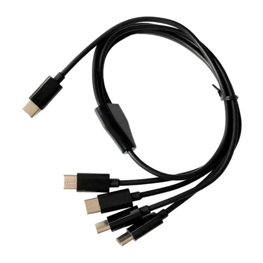 1-to-4 USB-C Splitter Charging Cable — Charge 4 Devices at Once, USB-A or USB-C Input, 50cm, CE Certified