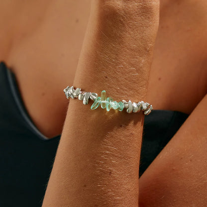 Vintage Bead Strand Bracelet — Irregular Glass & Imitation Pearl Beads, Geometric, Women’s Fashion Jewelry