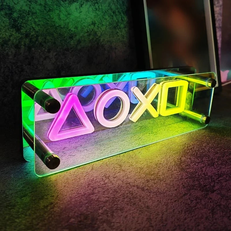 3D LED Neon Sign — LOVE or XOXO, Infinity Mirror Effect, Bedroom, Party & Gift Decor