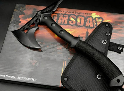 Double-Bit Emergency Hatchet — Titanium Alloy Steel, Insulated Handle, 32cm, 830g, Car & Camp Ready