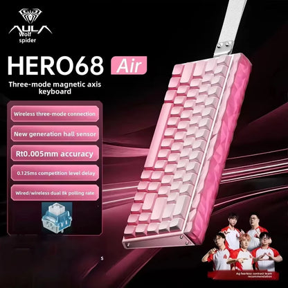 AULA HERO68 Air Wireless Magnetic Gaming Keyboard — 3-Mode, Hot-Swap, 8KHz, 0.005mm Rapid Trigger